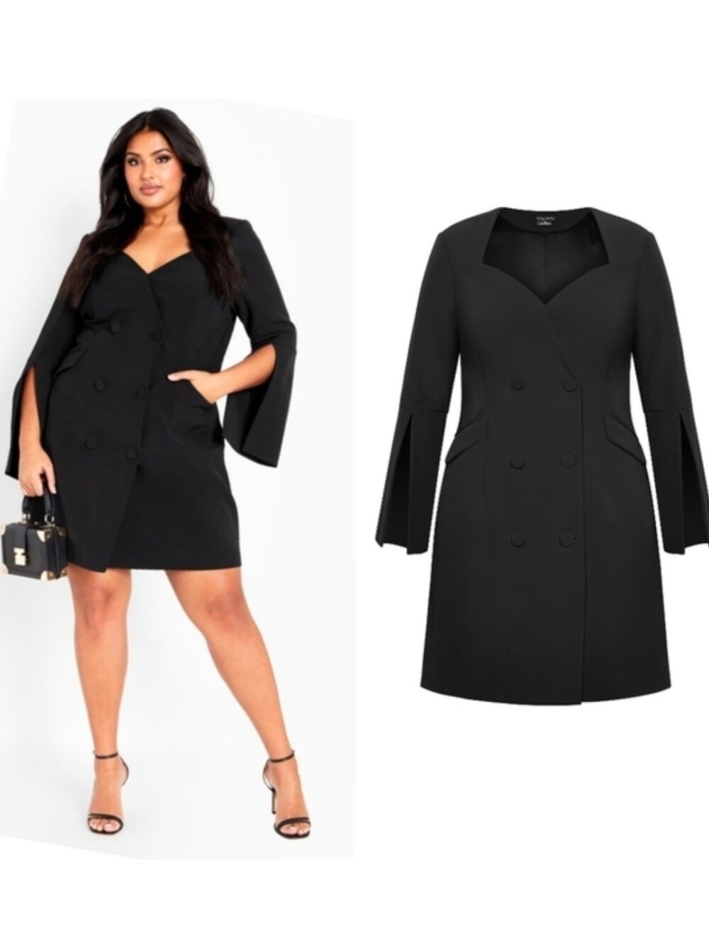 City Chic Kallie Blazer Black Dress